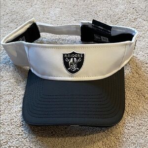 New Era Raiders Black and White Visor